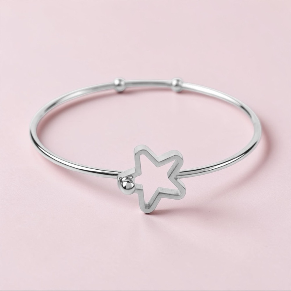 Plunder Silver Tone Star Clasp Cuff Bracelet